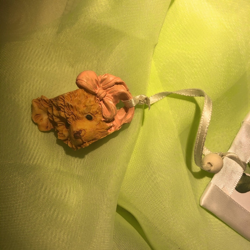Watercolor Roses Bookmark w Teddy Bear Head Charm - Picture 2 of 5